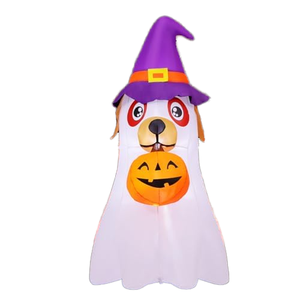 Décorations gonflables personnalisées pour Halloween, 6,2 pieds, pour intérieur/extérieur, avec chiens, fantômes et citrouilles mignons, LED intégrées - Product Image 1