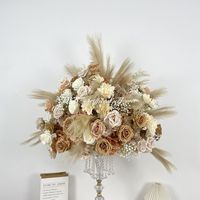 Boule de fleurs de mariage, vente chaude, nouvelles idées d'arrangement, fleurs en soie faites à la main, centre de table de mariage rouge et blanc, boule de roses