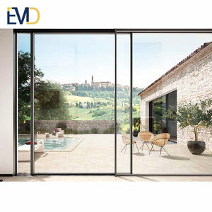 Aluminum Waterproof Interior Partition Double Tempered Glass Patio Slim <b>Sliding</b> Glass <b>Door</b> - Product Image 1