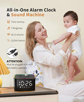 Machine à bruit blanc pour dormir, réveil numérique pour chambres à coucher, veilleuse RGB, 30 sons apaisants