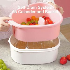 Fruit Cleaning Device Wholesale Large Fruit Washer Spinner With <b>Brush</b> - Product Image 2