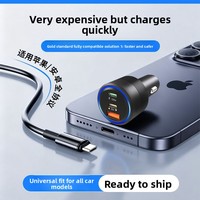 Pengisi Daya Mobil Universal dengan Port Tipe-C untuk 12V/24V Kompatibel dengan IOS dan Android Mendukung Pengisian Daya Smart Watch