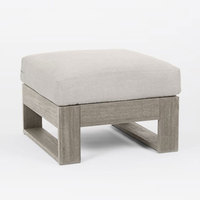Ensemble de meubles de jardin en bois de couleur vieilli de luxe, patio d'hôtel, canapé simple en bois, chaise de salon en teck avec Ottoman