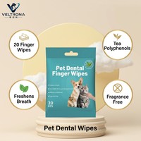 Evernew Lingettes dentaires jetables pour chiens, écologiques, 20 lingettes 15x15cm, fournitures de nettoyage buccal, commerce extérieur
