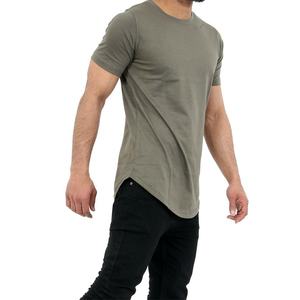 Camiseta de manga corta para hombre, de color sólido, ajustada, talla grande, cuello redondo clásico, de algodón, para máquina de impresión/camisetas para hombre - Product Image 1