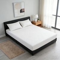 Drap-housse et drap plat de lit avec logo personnalisé, en tissu 5% fibres d'argent et 95% coton, blanc/gris, tissé, antistatique, certifié OEKO-TEX, pour mise à la terre