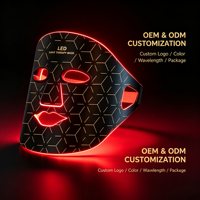 Masque facial LED pour le rajeunissement de la peau, thérapie par lumière rouge infrarouge proche, masque en silicone portable pour les soins quotidiens de la peau professionnels