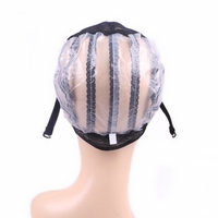 10 pièces/paquet capuchons de perruque en maille extensible avec sangles réglables pour faire des perruques noir S M L casquettes de perruque en plastique filet à cheveux