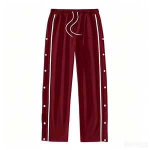 <span class=keywords><strong>Pantaloni</strong></span> Sportivi Casual da Uomo di Alta Qualità <span class=keywords><strong>con</strong></span> Strisce Laterali, Bottoni, <span class=keywords><strong>Vita</strong></span> Elastica, Gamba Dritta e Vestibilità Comoda per Uso Quotidiano e Sportivo - Product Image 4