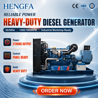 Vente directe usine Groupe électrogène diesel à châssis ouvert 500 kVA 400 kW Triphasé 1500 tr/min Refroidi par eau Groupe électrogène de secours industriel ATS 480 V