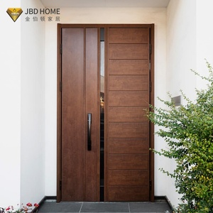 Porta d'Ingresso Minimalista JBDHOME <span class=keywords><strong>in</strong></span> Rovere Massiccio di Alta Qualità, Preinstallata per Villa, Ingresso Principale Esterno - Product Image 2