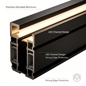 Plinthe LED moderne de 5 cm en aluminium pour hôtel et appartement, profilé lumineux encastré pour installation au sol ou au mur - Product Image 5