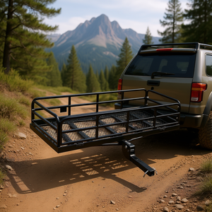 Porte-bagages pliable pour attelage 60 x 24 x 14 pouces en acier, capacité de 500 lb pour les aventures en plein air - Product Image 2