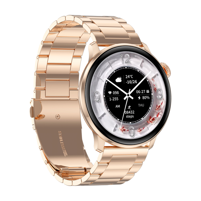 2026 DS5 1.43 Inch Tracking Women Waterproof Watch Female Physiological Health Manager Smart Watch Black Rose Fashion SmartWatch