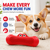 Jouet pour chien en caoutchouc rouge, durable, interactif et résistant, pour l'entraînement et le nettoyage des dents
