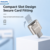 Lecteur de cartes externe Mini Type-C en alliage de zinc, adaptateur de clé USB OTG TF SD pour ordinateur portable, smartphone, tablette, garantie 1 an