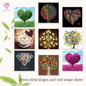 Abstract Floral <b>Canvas</b> Oil Painting DIY Kit,With Solid Wood Inner <b>Frame</b>,Eco‑Friendly Digital Print,25×25 cm - Product Image 1