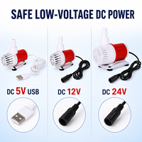 Pompe d'aquarium submersible ultra-silencieuse DC 24V 25W, débit élevé 1000-1200L/H, hauteur de refoulement 3-5m pour aquarium et hydroponie