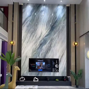 Luce moderna personalizzata pannello in PVC di lusso per Villa ingresso soggiorno aperto nuovo stile cinese strapiombante Rock Slab TV sullo sfondo - Product Image 2