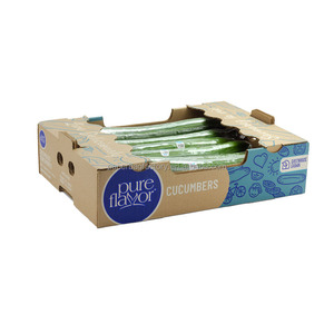 Boîte en carton ondulé enduit, personnalisée <span class=keywords><strong>et</strong></span> recyclable, pour l'emballage de concombres, légumes <span class=keywords><strong>et</strong></span> fruits frais - Product Image 4