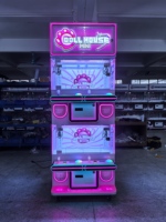 Machine à griffes double étage à deux cabines, LED rose, à monnayeur, pour attraper les poupées, jeu d'arcade à prix pour parcs d'attractions et centres commerciaux