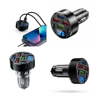 Nouveaux Produits Chargeur de Voiture Premium 100W à 6 Ports avec Affichage de Tension pour <span class=keywords><strong>iPhone</strong></span> 17 16 15 Samsung S26 S25 <span class=keywords><strong>Prise</strong></span> d'Alimentation Sûre et Stable - Product Image 1