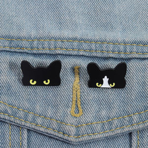 Gothic mata besar kucing Enamel pin lucu gelap gaya bros kerah lencana perhiasan hadiah aksesoris untuk anak-anak teman - Product Image 1