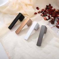 Serrure de porte magnétique carrée Cylock J-02 en aluminium or rose moderne avec loquet silencieux, installation facile, pour chambre à coucher