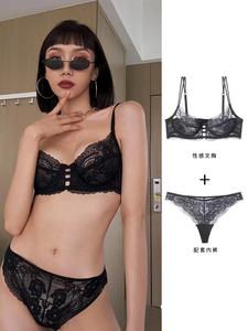 Nueva ropa interior para mujer Sujetador push-up Sujetador de encaje transpirable ultrafino sexy con conjunto de sujetador de Tanga - Product Image 6