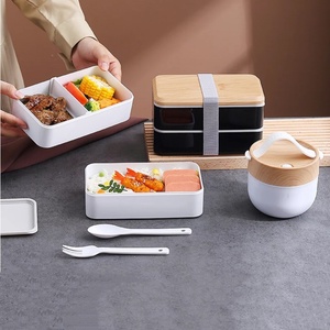 Japanese Wood Grain Bento <b>Box</b> – Double Layer Leak Proof <b>Lunch</b> Container, Microwave Safe, Sealed Tableware for Office, School, Tr - Product Image 5