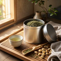 Boîte en fer blanc hermétique de 100 ml pour matcha, avec couvercle à vis, impression personnalisée, qualité alimentaire, emballage en métal