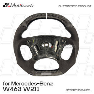 พวงมาลัยคาร์บอนไฟเบอร์แบบกำหนดเองสำหรับ Mercedes-Benz W463 W211 E350 E550 G55 E63 AMG CLK350 SL55 SL500 600 ปี 2003-2009 - Product Image 2