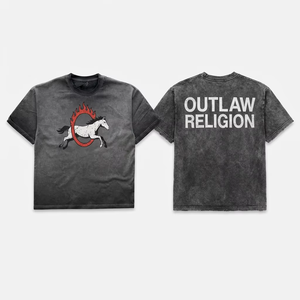 Camiseta Y2K Premium de 300 g/m², Estilo Vintage, Lavado Ácido, Corte Holgado, Diseño Retro con Logotipo Personalizado para Hombre - Product Image 4