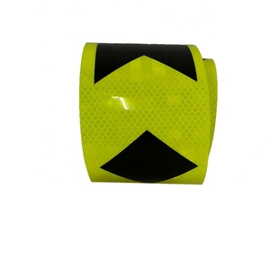 Autocollant <span class=keywords><strong>adhésif</strong></span> en PVC prismatique à haute intensité <span class=keywords><strong>Fluorescent</strong></span> jaune vert noir flèche <span class=keywords><strong>ruban</strong></span> d'avertissement de sécurité réfléchissant - Product Image 5