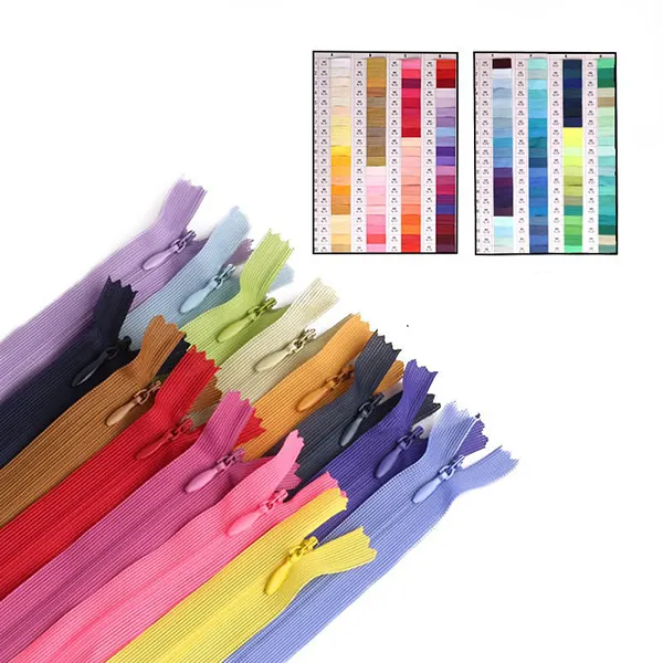 SAS Zipper Supplier 3# Close-end Custom Size Color Lace Tape Nylon Invisible Zipper for Dress
