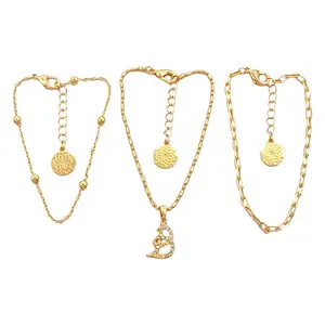 بيع بالجملة المجوهرات الأكثر مبيعًا مطلية بالذهب مجموعة أولية للنساء