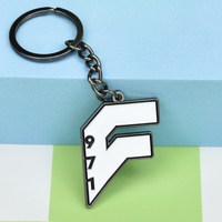 Llavero de Metal Personalizado al por Mayor con Letra F Irregular Esmaltada, Logotipo de Texto, Moda Urbana, Marca, Souvenir