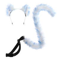 Serre-tête en peluche LED de haute qualité Yihaoyi avec queue de loup et oreilles de renard, accessoire de cosplay pour adultes, idéal pour Halloween