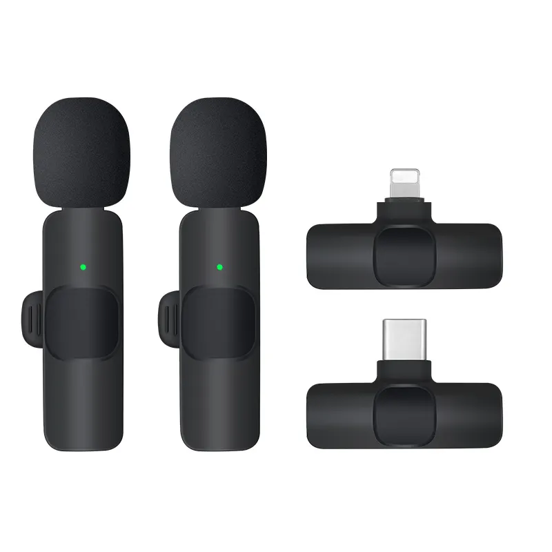 Lavalier-micrófono portátil 2 en 1 de 2022 GHz, Mini micrófono de grabación inalámbrico para iPhone, novedad de 2,4