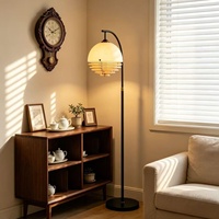 Lampadaire vintage en fer forgé style coucher de soleil pour salon, lampe d'ambiance LED décorative haut de gamme de style médiéval pour chambre à coucher