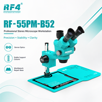 Microscope de réparation de précision à zoom continu stéréoscopique trinoculaire RF4 avec grand écran HD et construction métallique pour téléphone portable