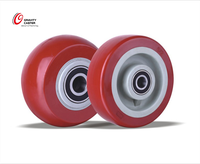 75 100 125 mm pivot PU PVC TPR roulettes de chariot robuste roulettes de poussette roulettes de chariot de shopping