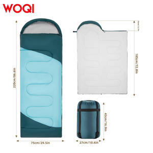 Saco de Dormir Woqi de 3 Estaciones, Rectangular, de Nailon, Unisex, Transpirable, Ligero, para Acampar al Aire Libre, Color Azul Cielo - Product Image 3