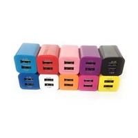 Adaptador de cargador universal Mini 5V 2A portátil macaron cargador de pared de viaje Puerto USB Dual cargador de enchufe de pared para teléfono inteligente