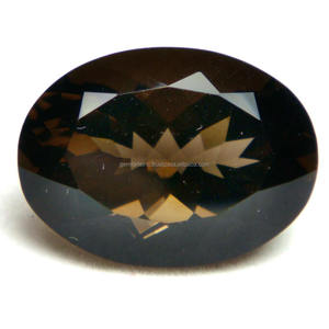 Pierres précieuses de quartz fumé de forme mixte coupe à facettes pierre précieuse de quartz fumé marron en vrac taille personnalisée pierre de fabrication de bijoux - Product Image 2