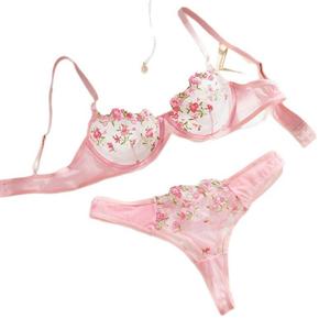 Conjunto de Lencería Erótica y Sexy, Modelo 2026 Europeo y Americano, Cómodo, Bordado, Transparente, con Diseño Floral - Product Image 6