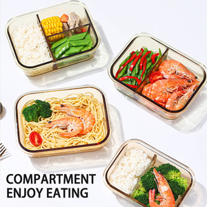 Thực Phẩm Cấp Borosilicate Thủy Tinh Thực Phẩm Lưu Trữ <span class=keywords><strong>Container</strong></span> Hộp Ăn Trưa Cổ Điển Lò Vi Sóng Thủy Tinh Bữa Ăn Prep <span class=keywords><strong>Container</strong></span> Với Kín Nắp Đậy - Product Image 4