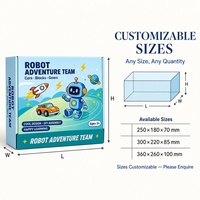 Boîte cadeau Robot Adventure Team, boîte d'expédition en carton bleu personnalisée pour enfants, blocs et engrenages, vente en gros