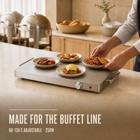 Plaque chauffante électrique 250W en acier inoxydable avec contrôle de température, plateau chauffant pour buffet, chauffe-plats de comptoir pour intérieur