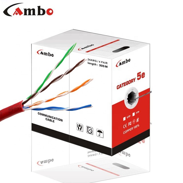 Factory Network Ethernet Cable Outdoor 305m UTP/FTP/SFTP CCA Conductor Stranded Cat5e